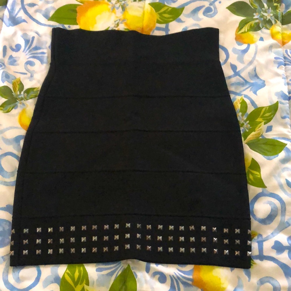 Black skirt with metal detail